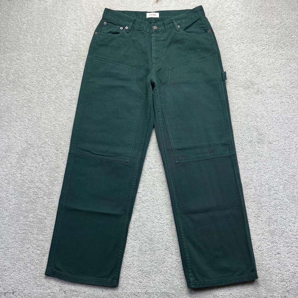 Still Here New York Carpenter Pants Womens 29 Forest Green Subway Double Knee